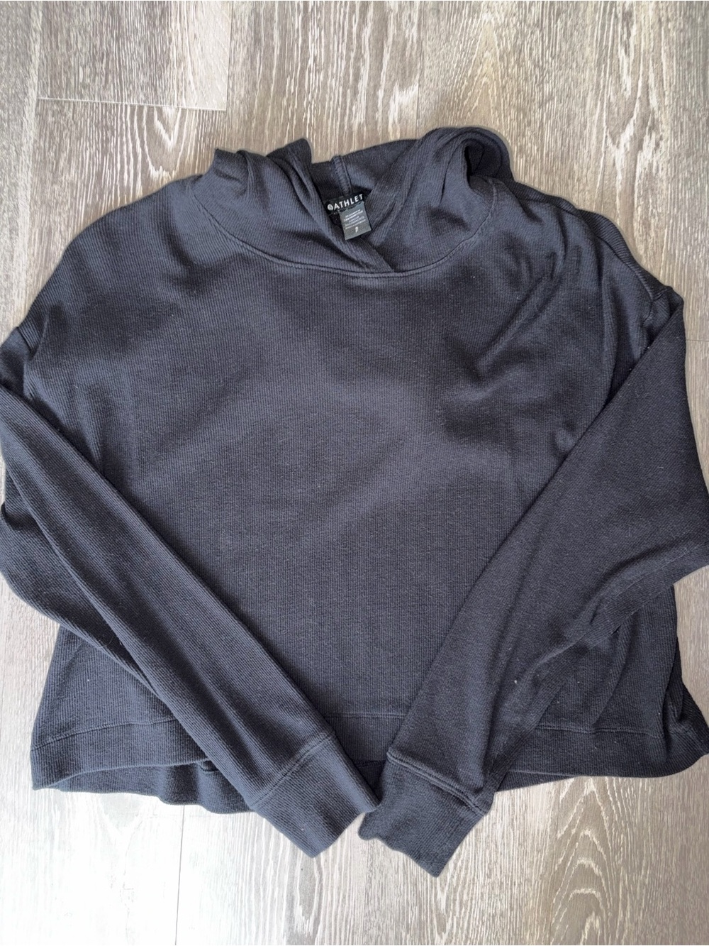 Athleta Black Ribbed Turtleneck Sweatshirt